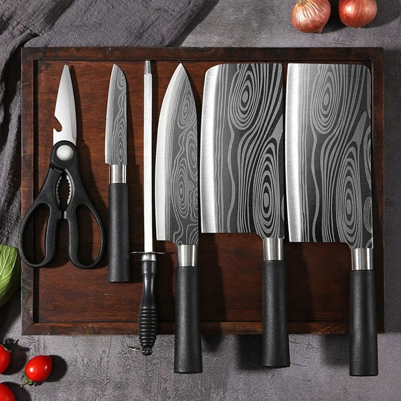 Damascus Pattern Kitchen Knives