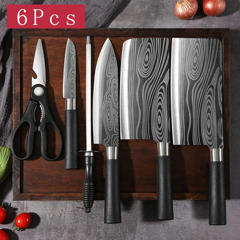 Damascus Pattern Kitchen Knives