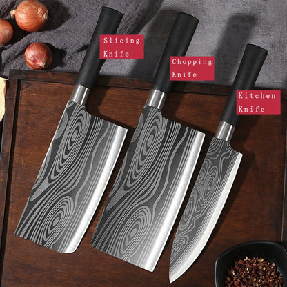 Damascus Pattern Kitchen Knives